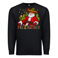Black Feliz Navidad Santa With Cactus Premium Sweatshirt - BundleAndBundleShop