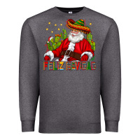 Charcoal Heather Feliz Navidad Santa With Cactus Premium Sweatshirt - BundleAndBundleShop