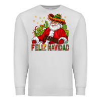 Dove Grey Feliz Navidad Santa With Cactus Premium Sweatshirt - BundleAndBundleShop