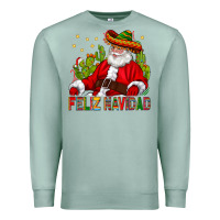Seafoam Feliz Navidad Santa With Cactus Premium Sweatshirt - BundleAndBundleShop