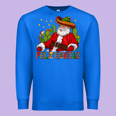 Feliz Navidad Santa With Cactus Premium Sweatshirt Designed By Bundleandbundleshop
