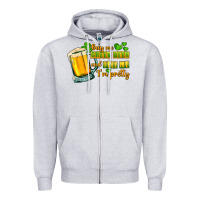 Heather Grey Buy me green beer and tell me i'm pretty Zipper Hoodie - CowGirlArtShop