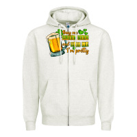 Oatmeal Heather Buy me green beer and tell me i'm pretty Zipper Hoodie - CowGirlArtShop