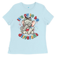 Baby Blue it's ok to be different Ladies Tee - MaliasSmallBusiness