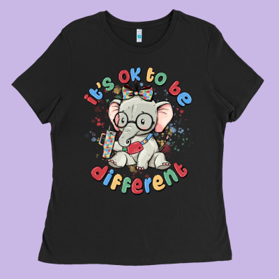 It's Ok To Be Different Ladies Tee Designed By Maliassmallbusiness