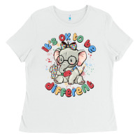 White it's ok to be different Ladies Tee - MaliasSmallBusiness