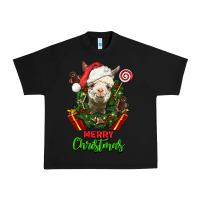Black merry christmas alpaca face Urban Heavy Tee - LillyAllenDesigns