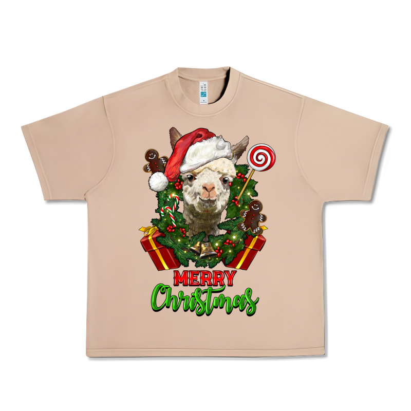 Merry Christmas Alpaca Face Urban Heavy Tee by LillyAllenDesigns | Teevron