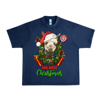 Navy merry christmas alpaca face Urban Heavy Tee - LillyAllenDesigns