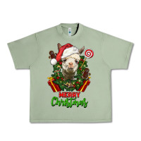 Oil Green merry christmas alpaca face Urban Heavy Tee - LillyAllenDesigns