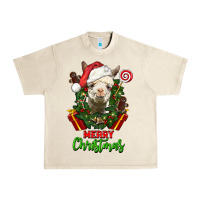 Sandshell merry christmas alpaca face Urban Heavy Tee - LillyAllenDesigns