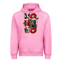 Fuchsia Pink Christmas ho ho ho black angus Urban Hoodie - LillyAllenDesigns