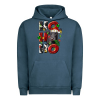 Pigment Midnight Navy Christmas ho ho ho black angus Urban Hoodie - LillyAllenDesigns