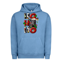 Pigment Pebble Blue Christmas ho ho ho black angus Urban Hoodie - LillyAllenDesigns