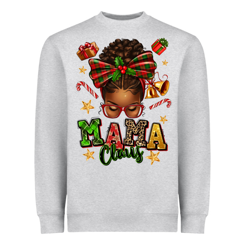 Mama Claus Afro Messy Bun Heavyweight Sweatshirt by texasbilliewilder | Teevron