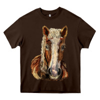 Chocolate Brown Belgian Horse Heavy Core Tee - LillyAllenDesigns