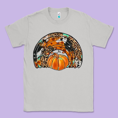 Western Pumpkin Fall Rainbow Classic Tee Designed By Jahusdesignshop