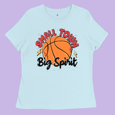 Small Town Big Spirit Ladies Tee Designed By Maliassmallbusiness
