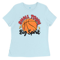 Baby Blue small town big spirit Ladies Tee - MaliasSmallBusiness