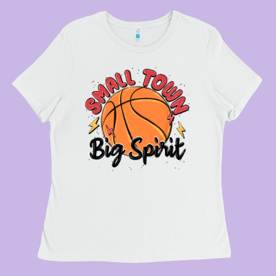 Small Town Big Spirit Ladies Tee Designed By Maliassmallbusiness