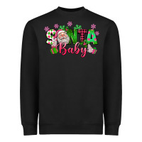 Black santa baby pink christmas Heavyweight Sweatshirt - texasbilliewilder