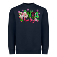 Navy santa baby pink christmas Heavyweight Sweatshirt - texasbilliewilder