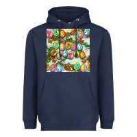Navy Happy Easter Seamless Pattern Heavyweight Hoodie - BundleAndBundleShop