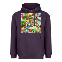 Plum Happy Easter Seamless Pattern Heavyweight Hoodie - BundleAndBundleShop