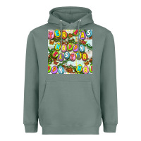 Sage Happy Easter Seamless Pattern Heavyweight Hoodie - BundleAndBundleShop