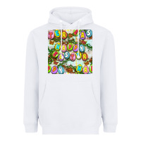 White Happy Easter Seamless Pattern Heavyweight Hoodie - BundleAndBundleShop