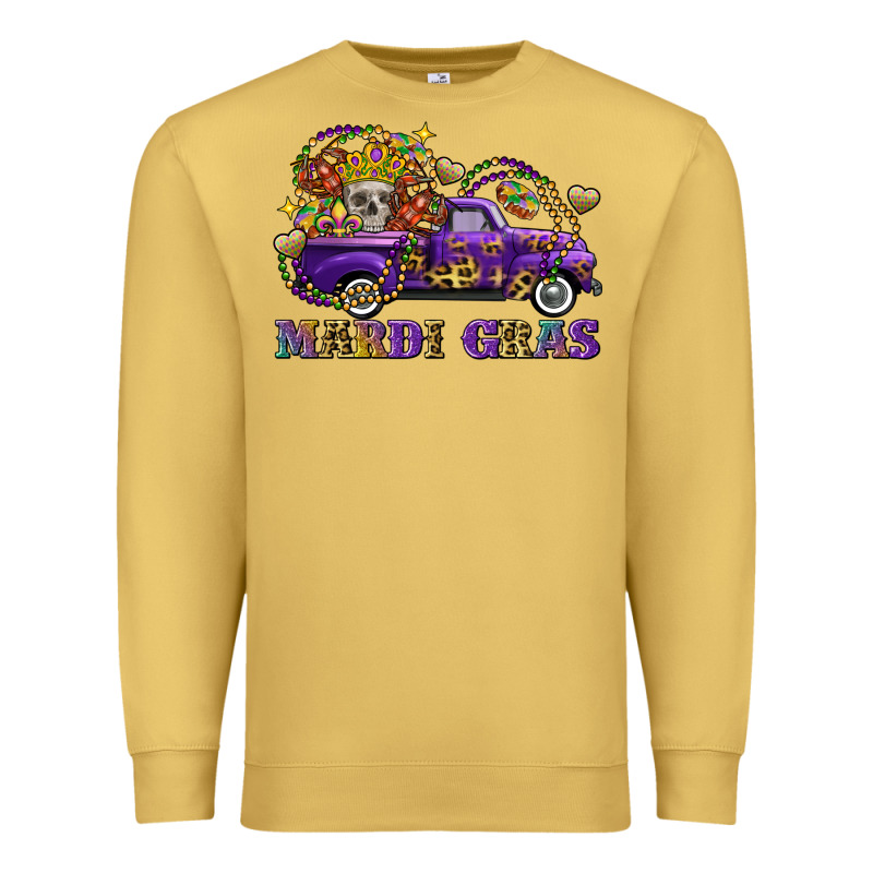 Mardi Gras Skull Truck Premium Sweatshirt by FaDigitalArtStudio | Teevron