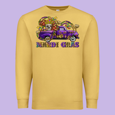 Mardi Gras Skull Truck Premium Sweatshirt Designed By Fadigitalartstudio
