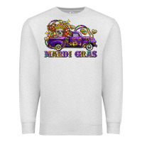 Oatmeal Heather mardi gras skull truck Premium Sweatshirt - FaDigitalArtStudio