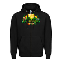 Black St. Patrick's Day American Football Zipper Hoodie - HowdyJamesFarm