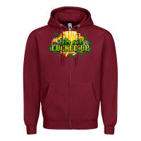Burgundy St. Patrick's Day American Football Zipper Hoodie - HowdyJamesFarm
