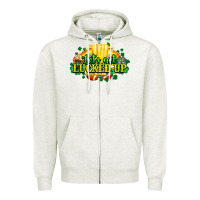 Oatmeal Heather St. Patrick's Day American Football Zipper Hoodie - HowdyJamesFarm