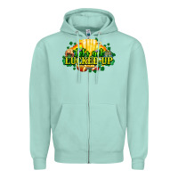 Seafoam St. Patrick's Day American Football Zipper Hoodie - HowdyJamesFarm