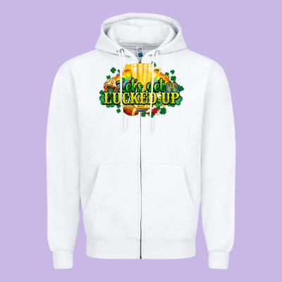 St. Patrick's Day American Football Zipper Hoodie Designed By Howdyjamesfarm