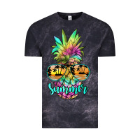 Cloud Black tie dye pineapple, summer Vintage Tee - JahusDesignShop