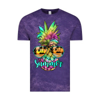 Cloud Purple tie dye pineapple, summer Vintage Tee - JahusDesignShop