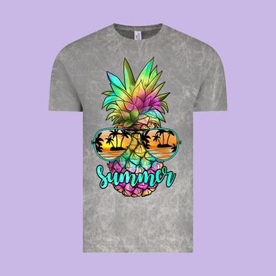 Tie Dye Pineapple, Summer Vintage Tee Designed By Jahusdesignshop