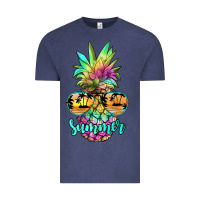 Vintage Denim tie dye pineapple, summer Vintage Tee - JahusDesignShop