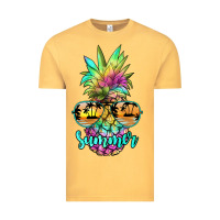 Vintage Mustard tie dye pineapple, summer Vintage Tee - JahusDesignShop
