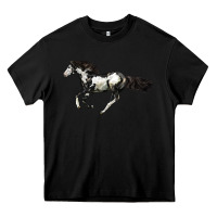 Black American Paint Horse Heavy Core Tee - LillyAllenDesigns
