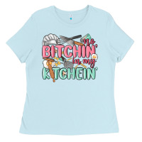Baby Blue no bitchin in my kitchin Ladies Tee - MaliasSmallBusiness