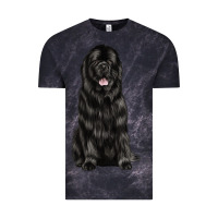 Cloud Black newfoundland dog Vintage Tee - LillyAllenDesigns