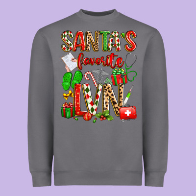 Santa's Favorite Lvn Heavyweight Sweatshirt Designed By Texasbilliewilder