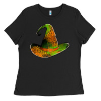 Black leopard witch hat Ladies Tee - Jasminsmagicworld