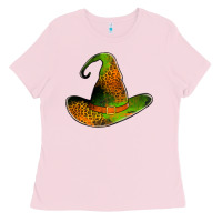 Bubblegum Pink leopard witch hat Ladies Tee - Jasminsmagicworld