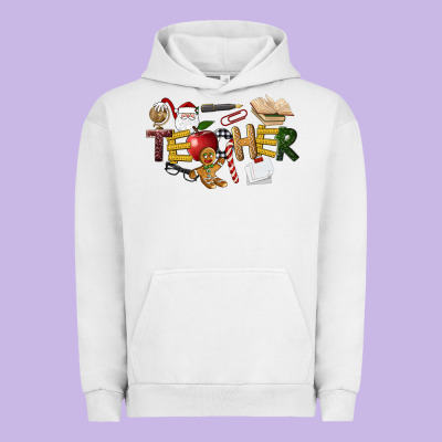 Christmas Teacher Urban Hoodie Designed By Lillyallendesigns